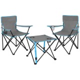Set masa pliabila cu 2 scaune, structura metalica, husa transport, 47x47x45 cm, gri Household NewTrend