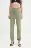 Moschino Jeans pantaloni de trening din bumbac culoarea verde, J0319 8732