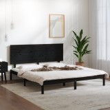 VidaXL Cadru de pat, negru, 200x200 cm, lemn masiv de pin