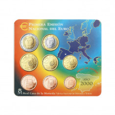 Spania 2000 - Set complet de euro bancar de la 1 cent la 2 euro - 8 monede BU foto