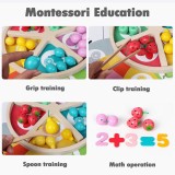 Joc educativ montessori din lemn Clasificarea si sortarea fructelor - CC-88