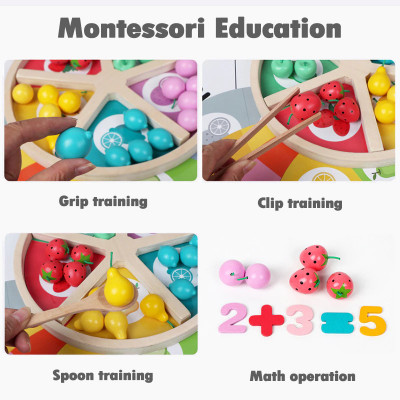 Joc educativ montessori din lemn Clasificarea si sortarea fructelor - CC-88 foto