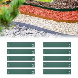 10er Set Rasenkanten Metall 13.5 cm hoch, 12 m lang | Beeteinfassung | Beetumrandung | Beetbegrenzungen, Color-GS: gr&uuml;n