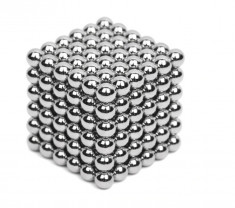 Neocube 216 bile magnetice 5mm, joc puzzle, argintiu foto