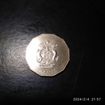 -Y- SOLOMON ISLANDS 50 PENCE 2005 AUNC foto