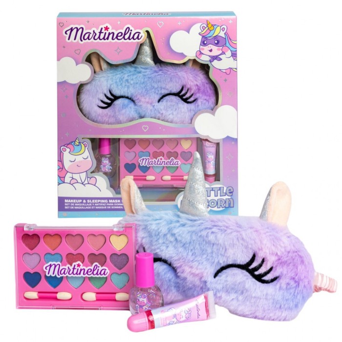 Set cosmetice pentru fetite si masca de dormit, Little Unicorn , 12024, Martinelia
