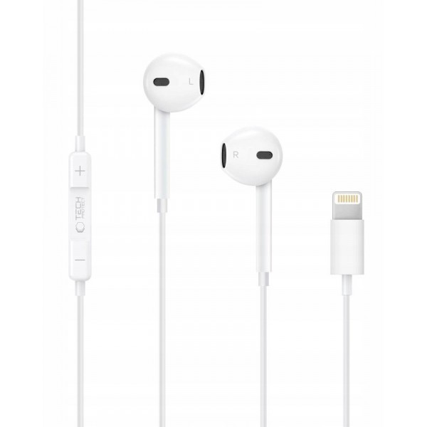 Handsfree Lightning Tech-Protect Ultraboost Core, Alb