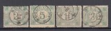 ROMANIA 1888 TAXE DE PLATA HARTIE GALBUIE EMISIUNEA a IV-a SERIE STAMPILATA