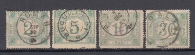 ROMANIA 1888 TAXE DE PLATA HARTIE GALBUIE EMISIUNEA a IV-a SERIE STAMPILATA foto