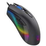 Mouse Gaming Optic AQIRYS Phoenix, 12000 DPI, RGB, Ergonomic, 92g, Software Configurabil, Cablu Textil
