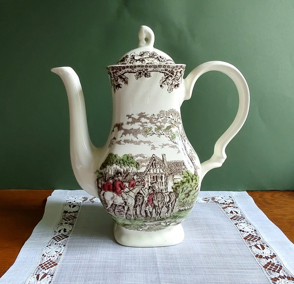 Ceainic Vintage Portelan Englezesc Myotts, Dimensiune mare 1.5 L - Country  Life | Okazii.ro