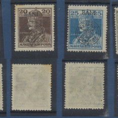 Emisiunea Cluj 1919 Karl & Zita lot 4 timbre neuzate MNH