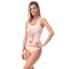 N621-535 Body casual tip maiou cu imprimeu si text inscriptionat in fata