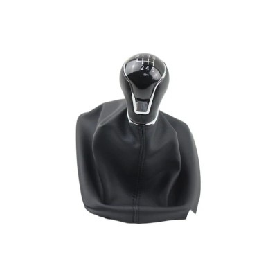 Nuca si manson schimbator de viteze Emzone, Compatibil cu Seat Leon, 6 trepte, Piele ecologica/ABS, Negru/Crom foto