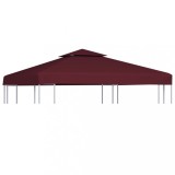 VidaXL Acoperiș de pavilion, 2 niveluri, roșu bordo, 3x3 m, 310 g/m&sup2;