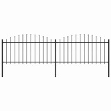 vidaXL Gard de grădină cu v&acirc;rf tip suliță din oțel, 359x150 cm, negru 277731