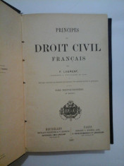 PRINCIPES DE DROIT CIVIL FRANCAIS - F. LAURENT - Tome trente-troisieme - 1887 foto