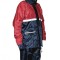 Costum protectie ploaie albastru-rosu