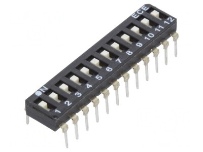 Comutator DIP-SWITCH 12 Secțiuni 24VDC foto