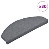 vidaXL Covorașe pentru scări, 30 buc., 65x24x4 cm, gri deschis și albastru, semirotunde, mari 3365764