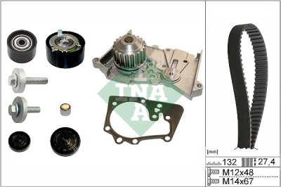 INA 530 0639 30 Set pompa apa + curea dintata foto