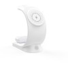 Incarcator Wireless 3 in 1 cu Lumini RGB VENTLEX, Tip statie de Incarcare Telefon, Ceas si casti, Fast Charge 15W, Magsafe, Alb
