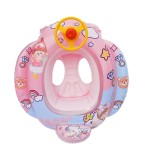 Colac Gonflabil Copii cu Volan, Suport Siguranta, Roz, 2-5 Ani, Piscina/Mare, KIK