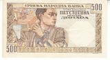 B11 - Bancnota foarte veche - Serbia - 500 dinari - 1941
