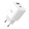 Incarcator retea USB Well GaN USB TYPE C PD30W + USB-A 30W PPS 33W alb