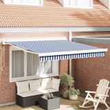 vidaXL Cortina Retractabilă Manual Albastru și alb 300 x 250 cm
