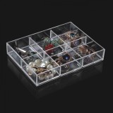 Organizator Bijuterii Acrilic, Model 6 Compartimente, Culoare Transparent, Dimensiuni 15x11x25cm, Oem