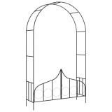 Arcada Gradina cu Poarta vidaXL, Fier Negru, 138x40x238 cm, Pergola Metalica Rezistenta, Decor Nunta &amp; Plante Cataratoare