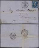 France 1865 Cover + Content Limoges to Drucourt Railroad cancel D.790