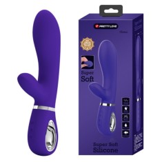 Vibrator Iepuras Thomas, 7 Moduri Vibratii, Silicon, USB, Violet, 20.5 cm
