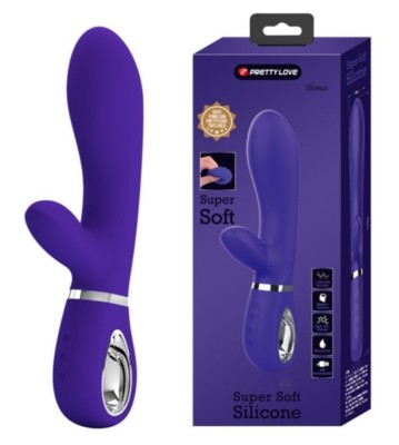 Vibrator Iepuras Thomas, 7 Moduri Vibratii, Silicon, USB, Violet, 20.5 cm foto
