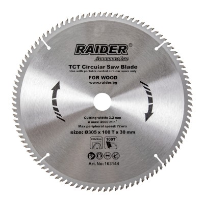Disc circular pentru lemn 305x100x30mm, Raider 163144 foto