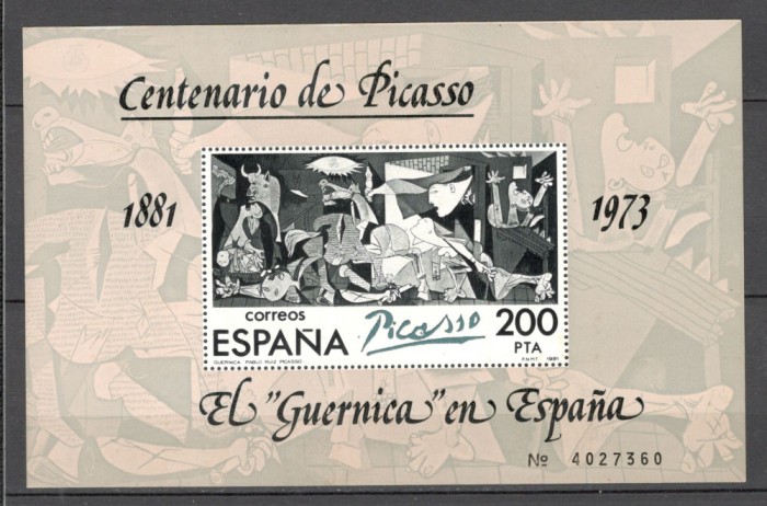 Spania.1981 100 ani nastere P.R.Picasso:Pictura-Bl. SS.234
