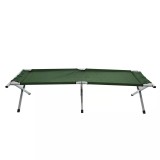 Cumpara ieftin Sezlong camping, pliant, structura metalica, verde, 190 x 65 x 42 cm