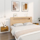 Set 2 Noptiere perete Gossi, 50x36x25cm, Stejar Fumuriu, Lemn compozit, Design modern, Montaj facil
