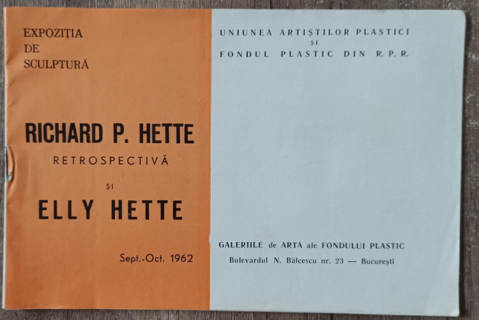 Expozitia de sculptura Richard P. Hette si Elly Hette 1962