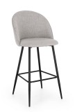 Cumpara ieftin Set 2 scaune bar otel negru textil gri Tanya 51x52x107 cm
