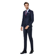 Costum barbati business slim bleumarin CT002