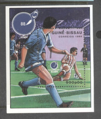 Guinee Bissau 1988 European Cup Football perf. sheet Mi.B272 used TA.119