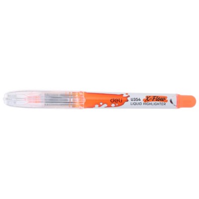 Textmarker Lichid Deli X-Flow, Portocaliu, Varf Tesit, Evidentiator Deli, Evidentiator Deli XFlow, Evidentiator Lichid, Textmarkere Deli, Highlighter foto