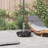 vidaXL Bază cu roți pentru parasolar , pentru poli de &Oslash;38/48mm - granit negru, 30kg, rotund
