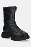 Dkny cizme de piele Fiza femei, culoarea negru, cu toc plat, izolare usoara, K4419113