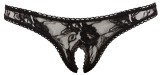 Chilotei tanga din dantela florala cu decupaj in zona intima String lace,, COTELLI LINGERIE