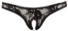 Chilotei tanga din dantela florala cu decupaj in zona intima String lace,