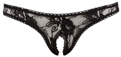 Chilotei tanga din dantela florala cu decupaj in zona intima String lace, foto
