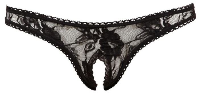 Chilotei tanga din dantela florala cu decupaj in zona intima String lace,